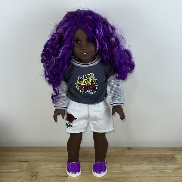 AMERICAN GIRL TRULY ME STREET CHIC # 91 18" DOLL + BOOK + CASE BACKPACK NO X - Picture 2 of 12